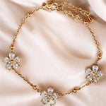 Bracelet fleurs strass