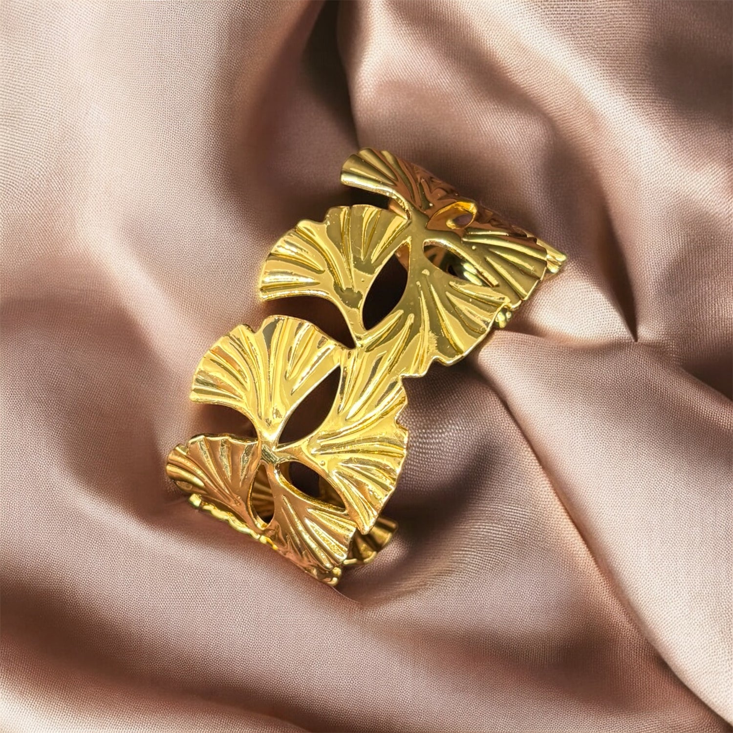 Bracelet manchette Feuille de Gingko